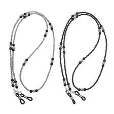2 PCS Beaded Glasses Chain for Women, Eyeglass Chain Eye Glass Chains Black G...