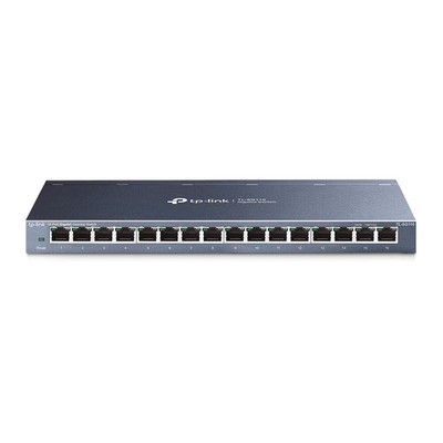 TP-Link TL-SG116 16-Port Desktop Switch, 16x10/100/1000Mbit/s-RJ45-Ports, schwar