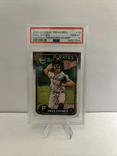 2025 Topps Shoebox Treasures Paul Skenes #38 Shoebox Treasures Stamp /99 PSA 10