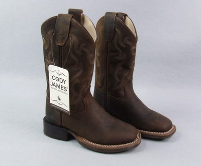 Cody James Boys Size 11D Nash Distressed Western Square Toe Boots BBSC1904 Brown