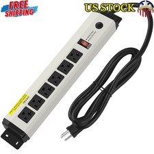12 Gauge Heavy Duty Power Strip Surge Protector 20A 6 Outlet 10FT Cord New