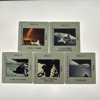 Vintage Apollo 17 NASA 35mm Color Slides Lot 5 Moon Finley Holiday Films