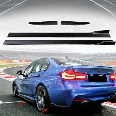 Gloss Black Side Skirts and Rear Side Splitter Lip For BMW 3 series F30 E90 