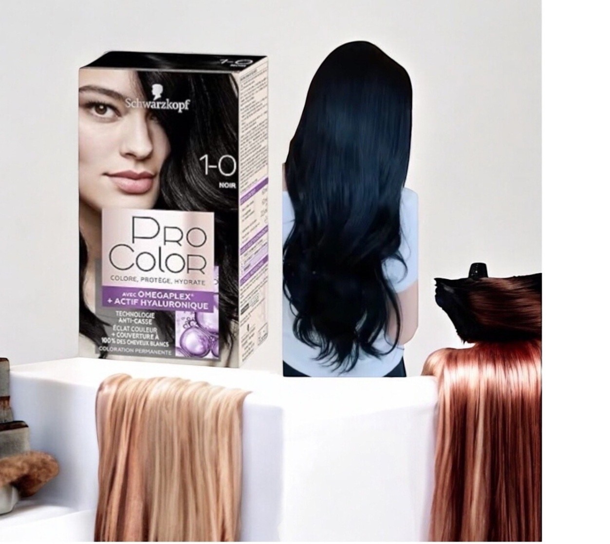 Coloration Schwarzkopf Pro Color 1-0 Noir teinture permanente cheveux foncés x2