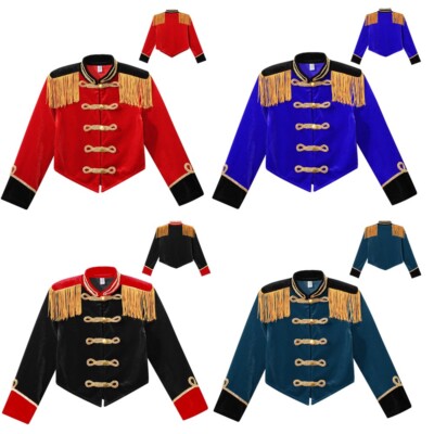 Kinder Blazer Majorette Jacke Samoking Ringmaster Marching Band Kostüm Parade