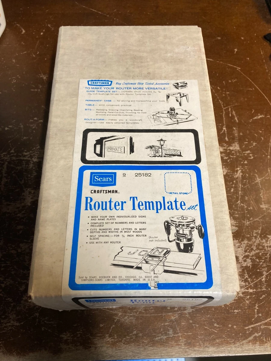 Craftsman router lettering template set deals