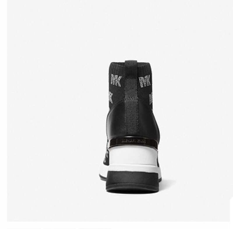 NIB Michael Kors Skyler Wedge Stretch Knit Sock High Top Sneaker