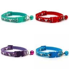 Lindos collares ajustables de campana con patrón de gatos 10 piezas hágalo usted mismo accesorios para mascotas coloridos