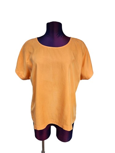 J. Jill Pfirsich Seidig U-Ausschnitt Kurzarm Top Größe Medium Damen Top D43