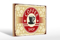Holzschild Retro 30X20 Cm Kaffee Coffee Shop Holz Deko Schild Wooden Sign