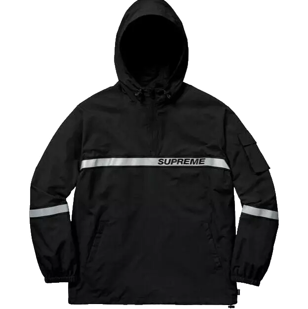 Veste parka pull à capuche Supreme Reflective Taping noir 18ss taille M
