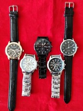 Set of 5 Brand NEW Men's Assorted Watches. 5 FREE SPARE BATTERIES lot Deal 1025