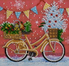 Bead Embroidery Kit "Holiday time" size 5.9"x5.9" / 15.0x15.0 cm