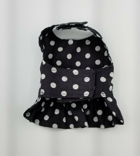 XXS polka dot pet skirt for small dog or small cat lease loop bow handmade - Picture 3 of 12