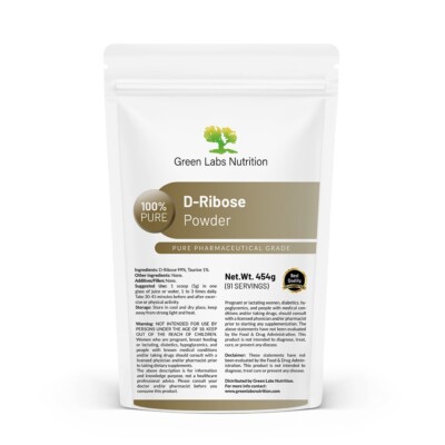 D-Ribose Powder 454g   Cellular Energy, Endurance, Performance & Fatigue Support