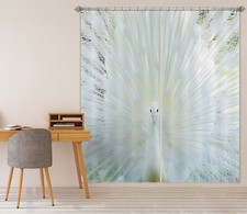 3D White Peacock ZHUA832 Photo Curtain Window Blockout Fabric Amy 2023