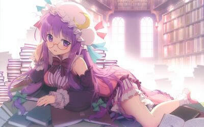 Anime vocaloid book glasses patchouli knowledge wind  Custom Playmat Mat Pad