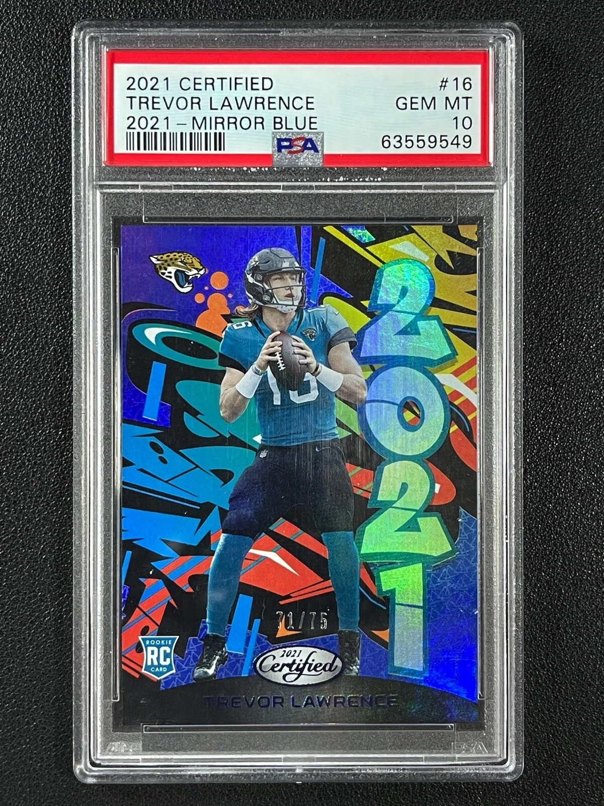 Trevor Lawrence Panini Certified 2021 #16 Mirror Blue