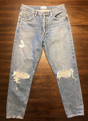 Agolde | Feel Good | High Rise Classic Medium Wash Distressed Jeans Size 29