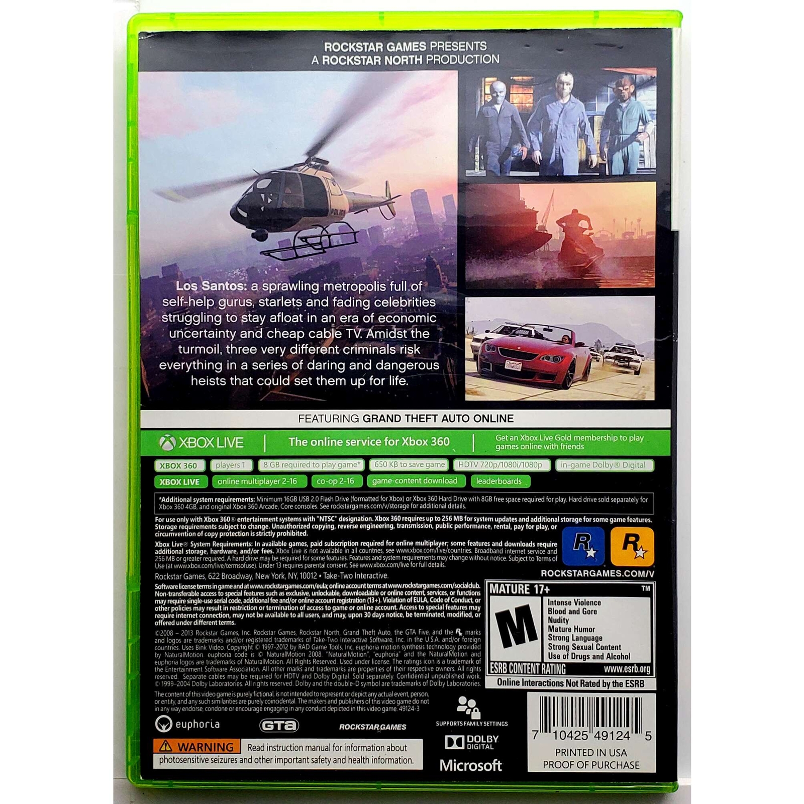 Grand Theft Auto V - Microsoft Xbox 360 Pristine Tested Authentic