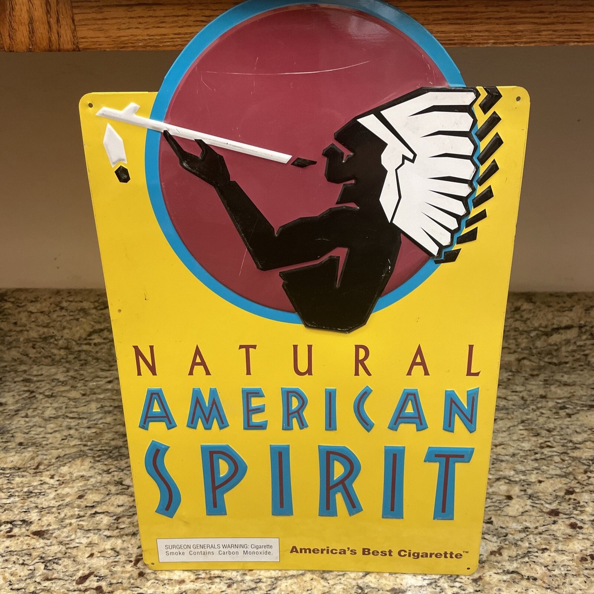 Vintage Natural American Spirit Cigarette Advertising Sign 18.75 X
