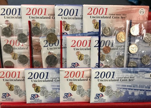 LOT of 6 Sets 2001 U.S. Uncirculated Sets P and D