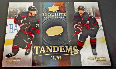 24-25 Exquisite GOLD Tandems Hurricanes #96/99 Sebastian Aho, Andrei Svechnokov
