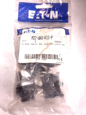 EATON MOELLER M22-WKV-K11-P 2 POS SELECTOR SWITCH MOMENTARY 1NO/1NC - 19 AVAIL