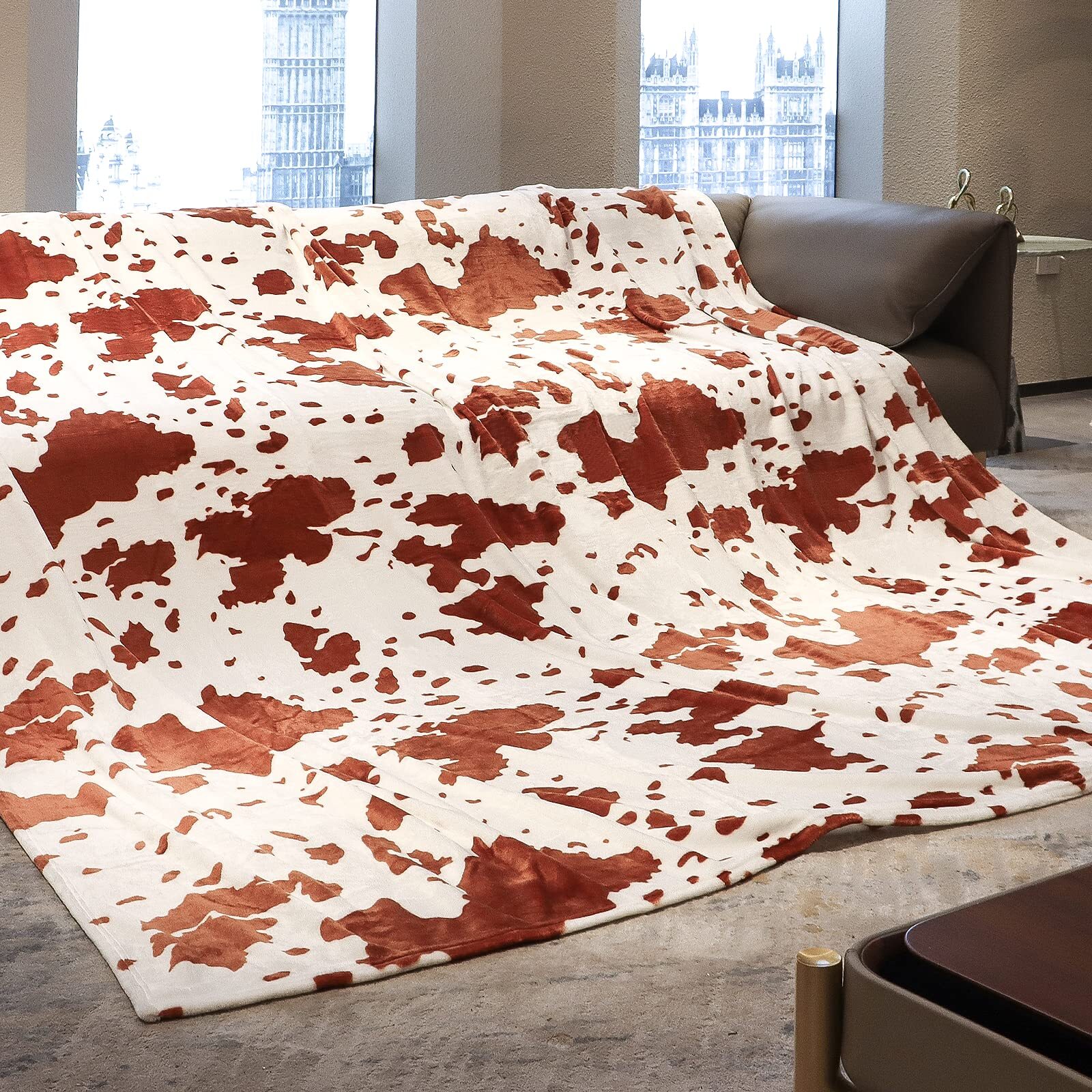 King Size Blanket Brown Bed Throw Blanket Soft Lightweight King Blankets 90x1...