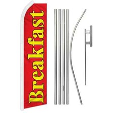 Breakfast Swooper Flutter Feather Advertising Restaurant Flag  Pole Kit