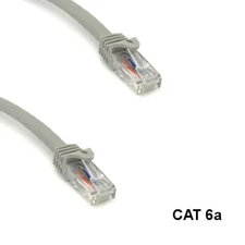 Kentek Gray 25ft Cat6A UTP Ethernet Cable 24AWG RJ45 T-568B Patch Panel Router