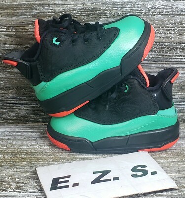 Nike Jordan Dub Zero GT Black Leather Infrared 23 Verde 725744-035 Youth 4C