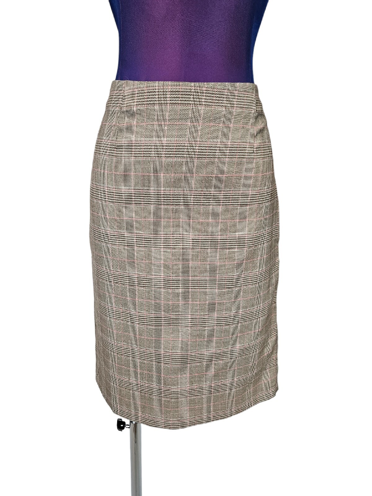 Byer Tan Pink Stretch Plaid Pencil Skirt Size 3 Juniors Careerwear i89