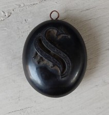 Ciondolo portafoto antico vittoriano da lutto Antique mourning locket pendant