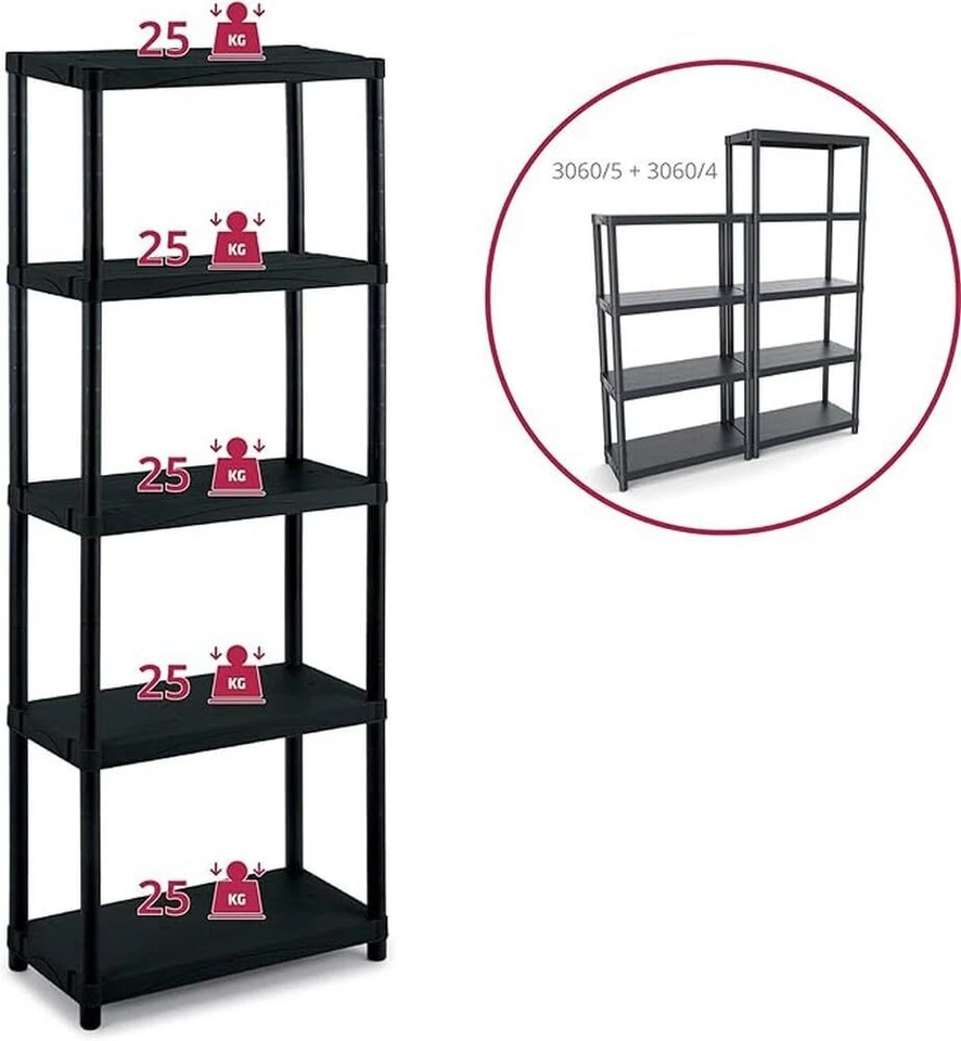 Regal 3060 S-5 Modulares Regal mit 5 Einlegeböden geeignet für den Innen- u... - Bild 2 von 4