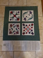 The Old Country Store Summer Flowers Fabric  Panels x4 100% Cotton Patchwork