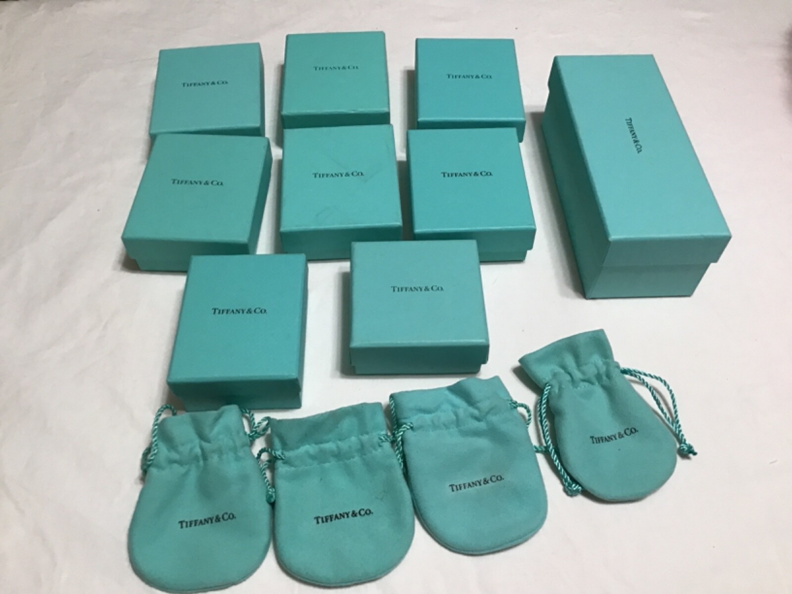 Tiffany & Co. empty gift boxes (9) and drawstring pouch (4) eBay