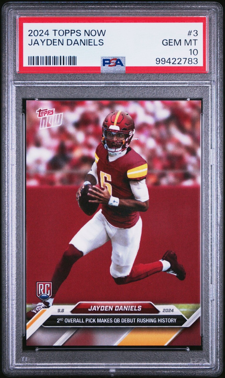 Jayden Daniels Rookie PSA 10 GEM MINT 2024 Topps Now #3 RC Commanders LSU Jaden