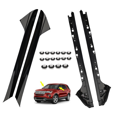 4Pcs For 11-19 Ford Explorer Left Right Side Windshield A-Pillar Molding Tr US