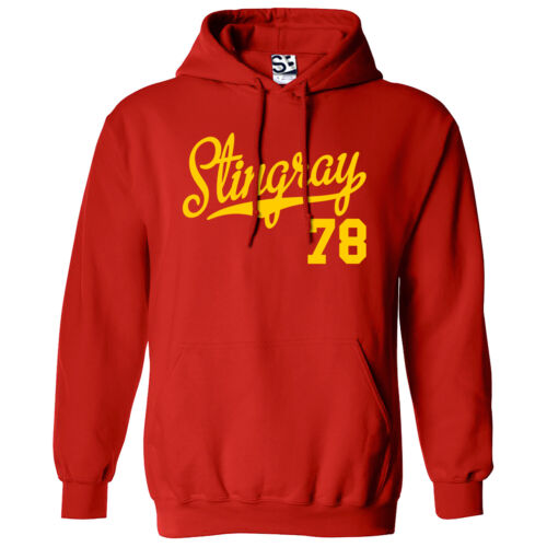 Stingray 78 Script HOODIE | 1978 C3 Vette Classic Car Jersey Hooded Sweatshirt - Picture 33 of 34