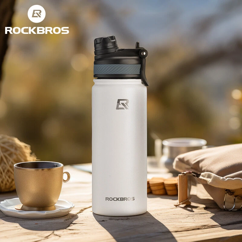 ROCKBROS Insulated Water Bottle Stainless Steel Metal Cool Sports 18/22/32/40OZ - Image 2 of 4