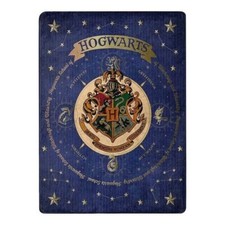 New Blue Hogwarts Crest Harry Potter Fleece Throw Gift Blanket Soft Movie Book