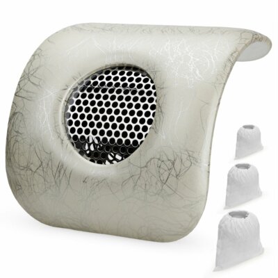 Belle Silver Nail Dust Collector with 3 Dust Collecting Bags, Nail Vacuum