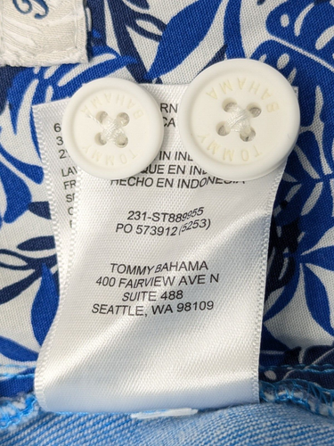Tommy Bahama Shorts Mens 34W 10" Blue Beach Coast Linen Embroidered Logo $99 - Picture 14 of 15