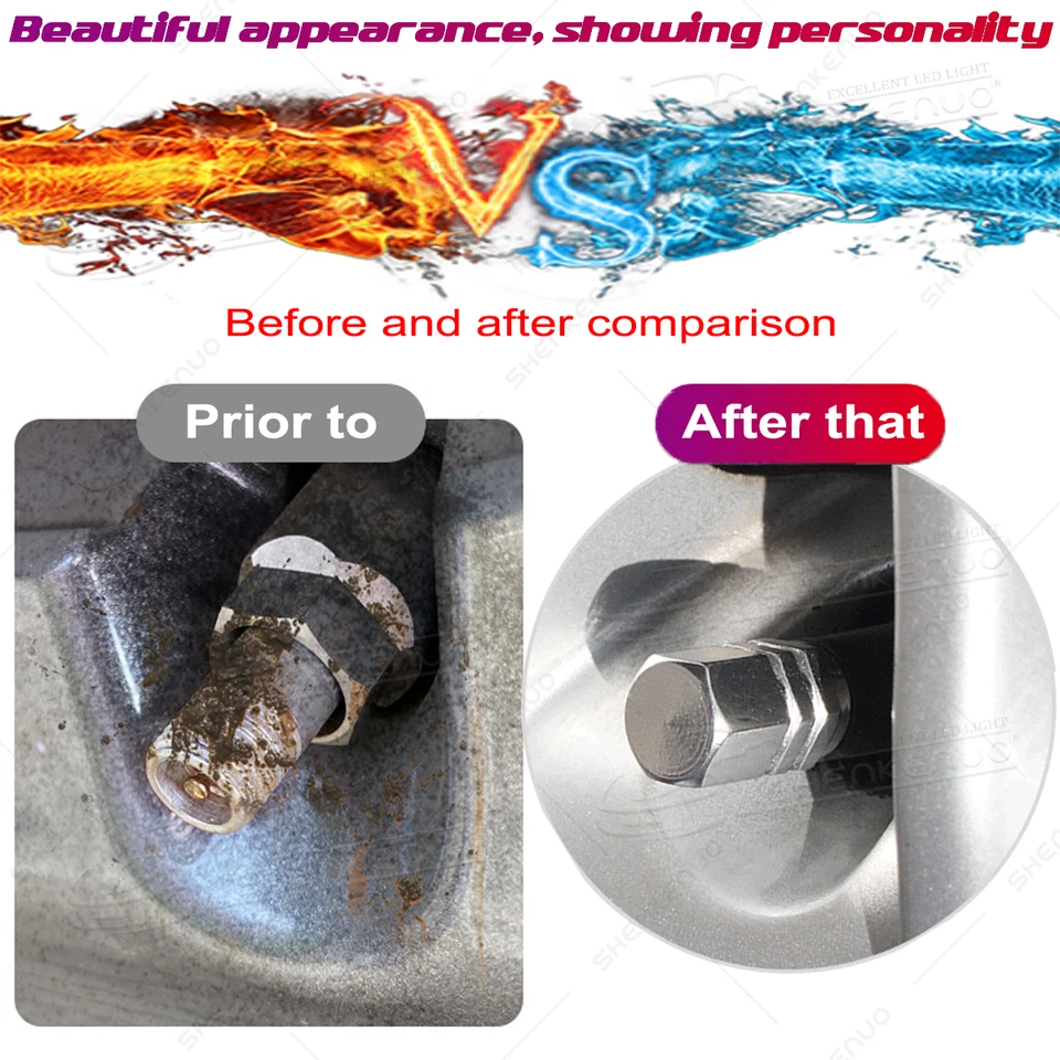 Tapa de válvula de neumático plateada tapa de coche aleación de aluminio a prueba de polvo tapa de aire hermética cubierta Foto 2 de 4