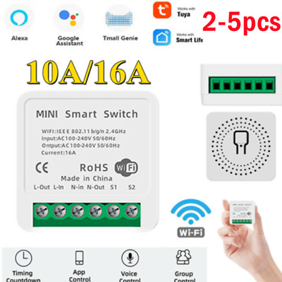 10/16A MINI Wifi Smart Switch Timer Wireless Switches Tuya For Alexa/Google Home