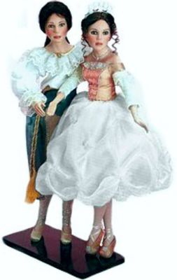 Opening Night  Set of Two, 27'' each, with Wooden Stand, Porcelain Breast Plate, 