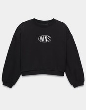 Brand New Vans Kids Name Drop Loose Crew Sweater Black Size M10-12 