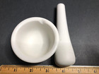 VINTAGE SMALL MORTAR & PESTLE WHITE PORCELAIN — photo 2
