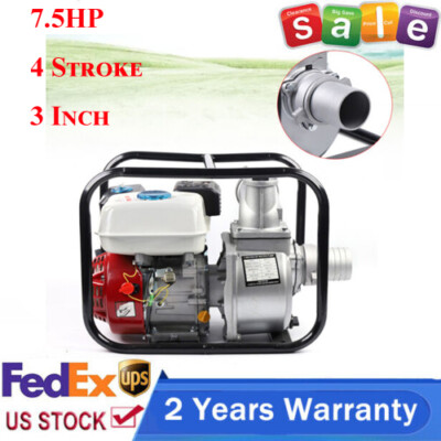 7.5HP 4 Stroke Gasoline Water Pump 3'' Portable Gas-Powered Semi-Trash Water Pump